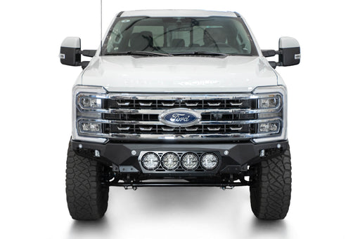 Addictive Desert Designs 2023-2026 Ford Super Duty Bomber Front Bumper Rigid – installed on vehicle, image 2 of 12