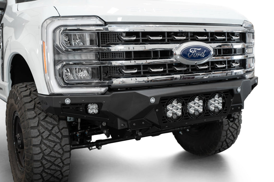 Addictive Desert Designs 2023-2026 Ford Super Duty Bomber Front Bumper Baja – installed on vehicle, image 1 of 10