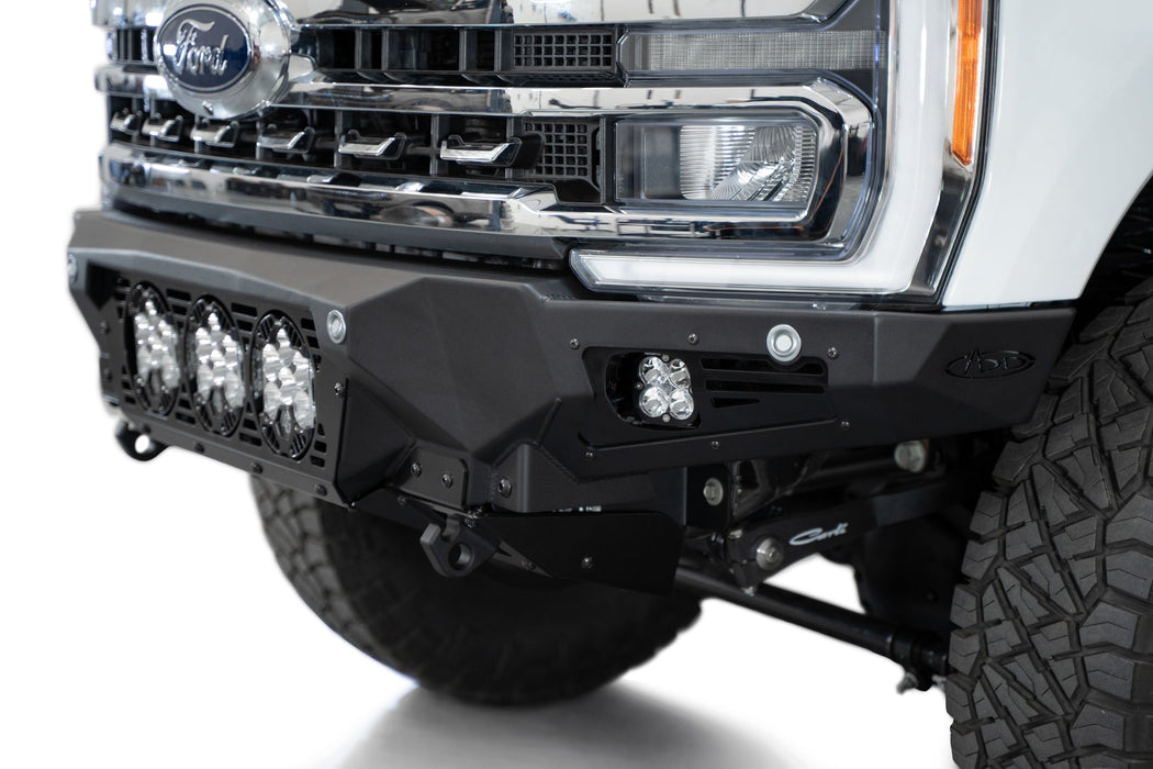 Addictive Desert Designs 2023-2026 Ford Super Duty Bomber Front Bumper Baja – installed on vehicle, image 3 of 10