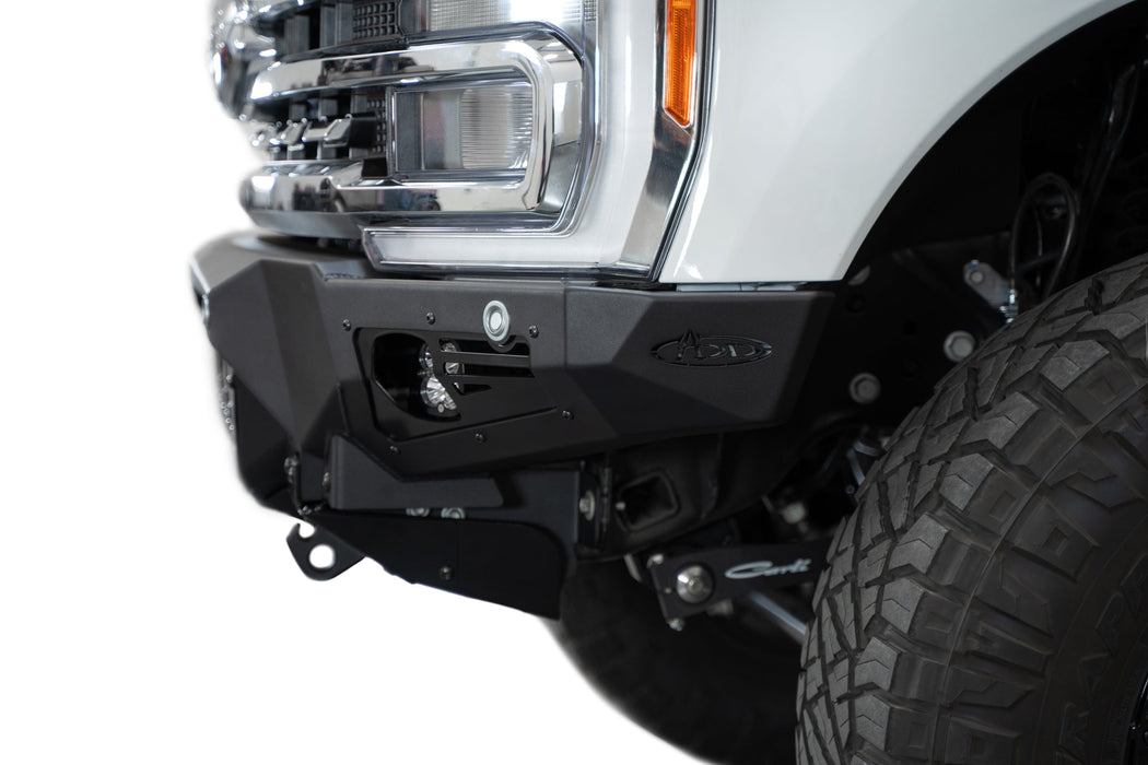 Addictive Desert Designs 2023-2026 Ford Super Duty Bomber Front Bumper Baja – installed on vehicle, image 4 of 10