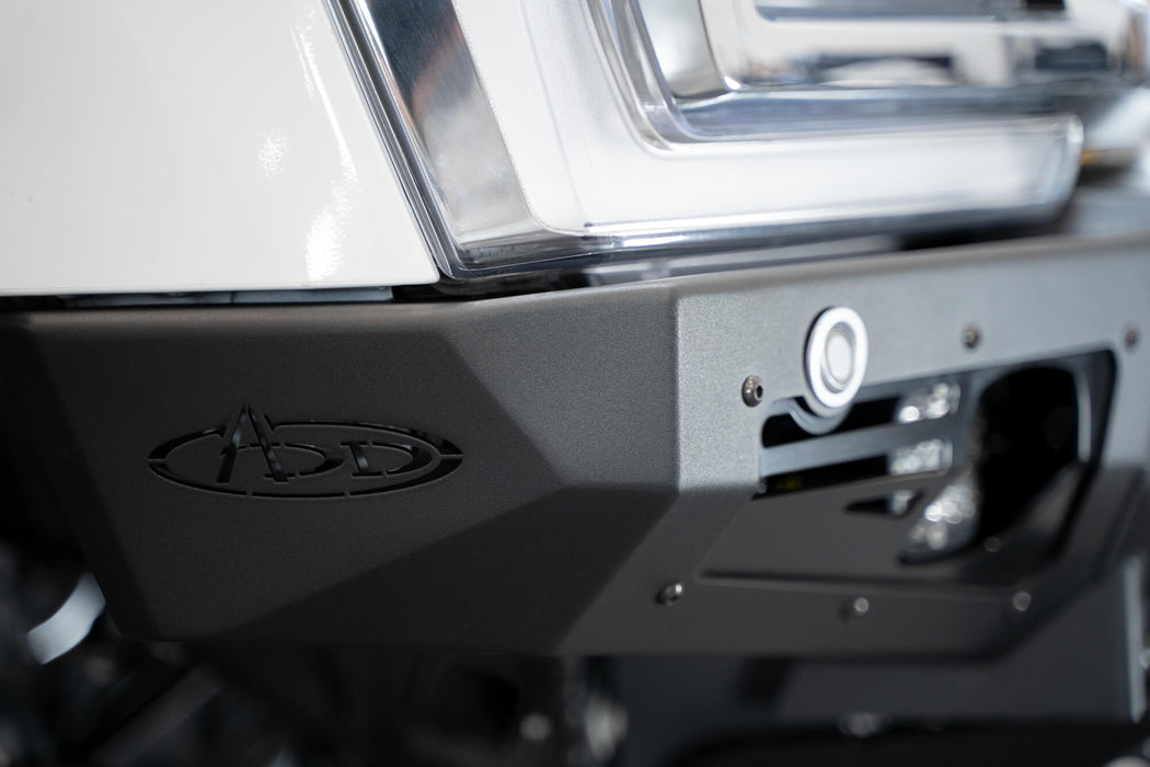 Addictive Desert Designs 2023-2026 Ford Super Duty Bomber Front Bumper Baja – installed on vehicle, image 10 of 10