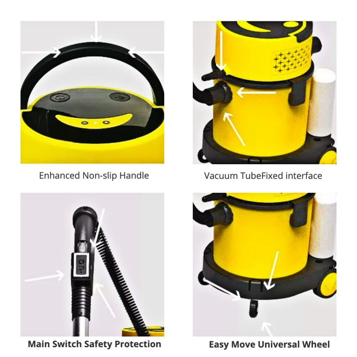 SANITMAX SM20 Professional Wet & Dry Shampoo Vacuum Cleaner – Multi-Function Carpet & Upholstery Cleaning... - Dimensions