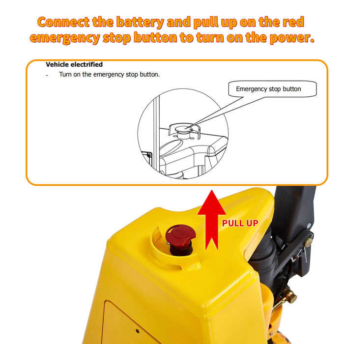 Xilin CBD15-NEW electric pallet jack control handle close-up