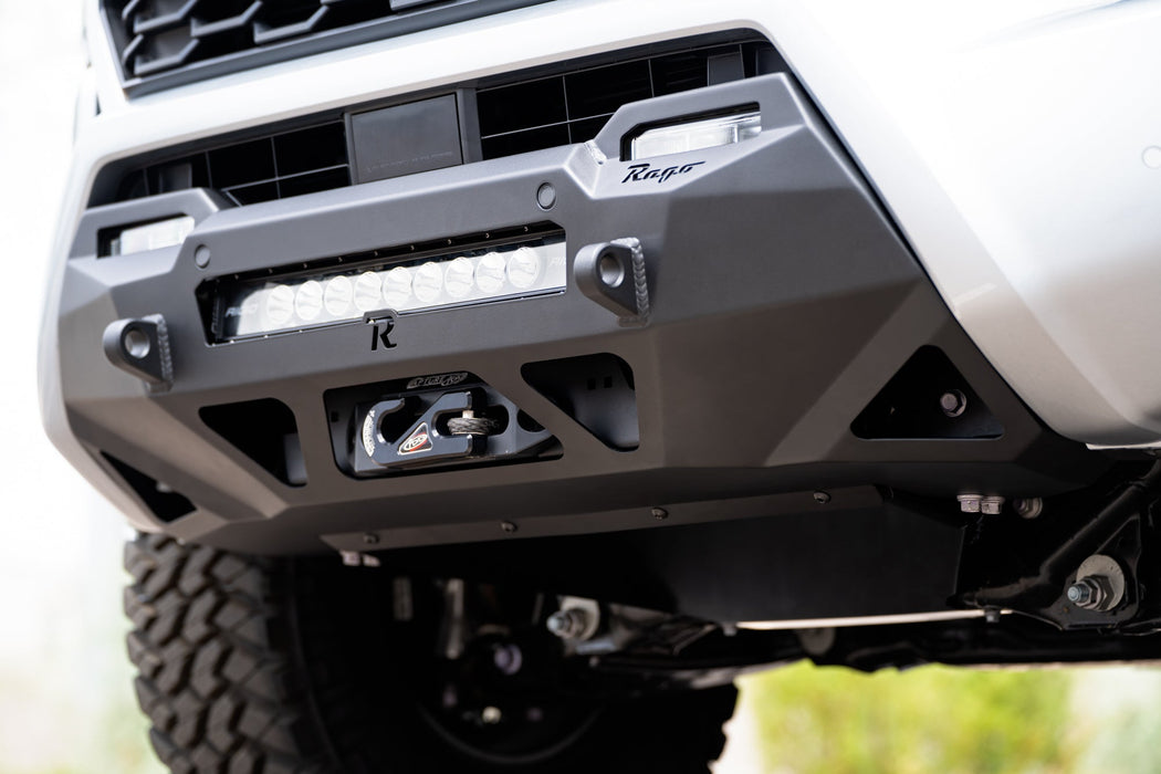 Rago Fabrication 2024-2026 Toyota Tacoma Center Mount Winch Front Bumper – installed on vehicle, image 14 of 15