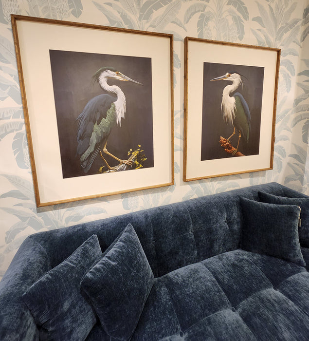 Birds of a Feather Framed Heron Wall Art a Set of 2