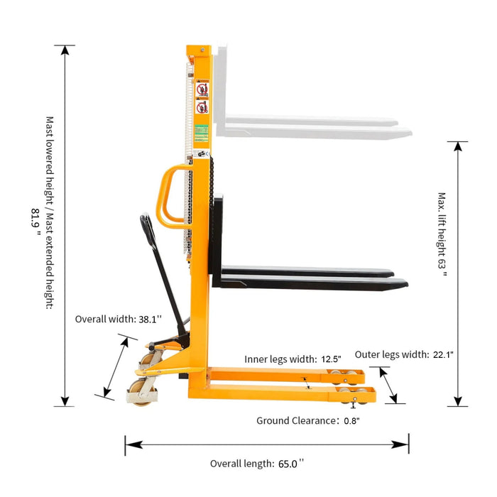 Xilin SDJA1000-I manual pallet stacker in warehouse use