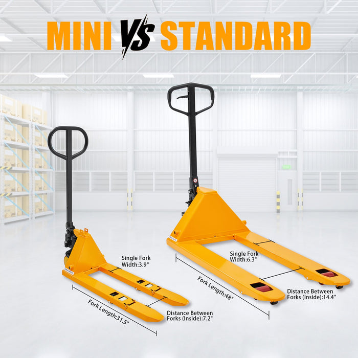 Xilin MF manual pallet jack control handle close-up