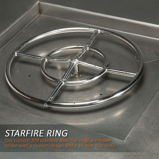 Starfire Designs Stainless Steel Edge Gas Fire Pit with Slide Out LPT Drawer Starfire Designs