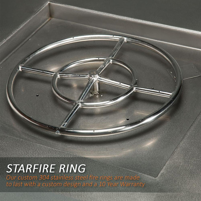 Starfire Designs Stainless Steel Edge Gas Fire Pit with Slide Out LPT Drawer Starfire Designs