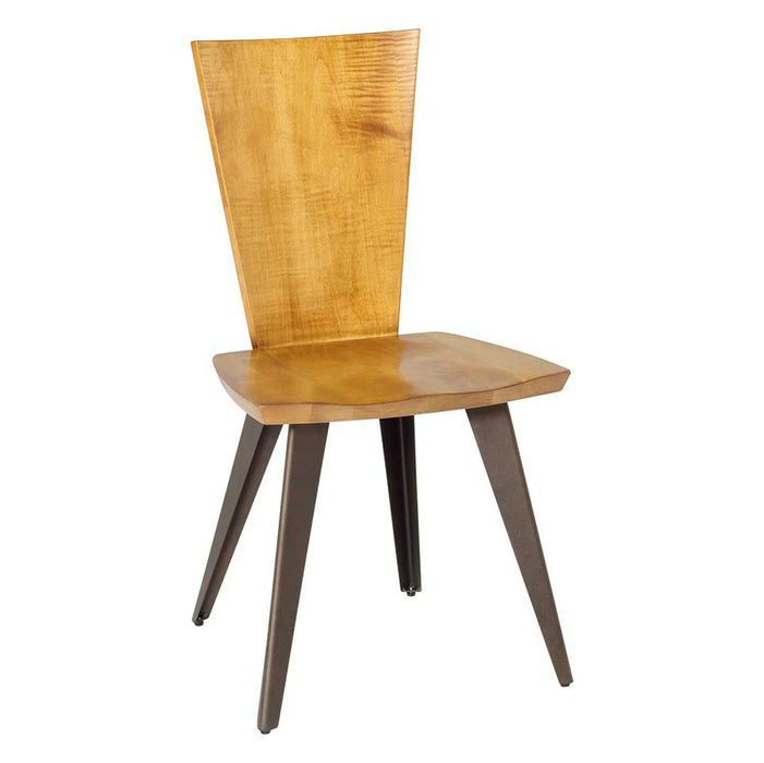 2076 Bergen Solid Back Side Chair - Steel Legs