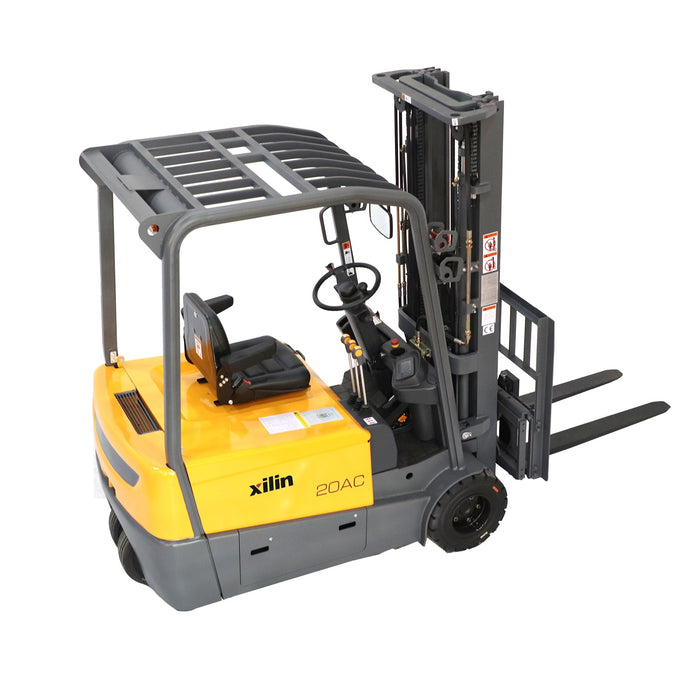 Xilin CPD20SA-20-Li-189 3 wheel electric forklift raised load view