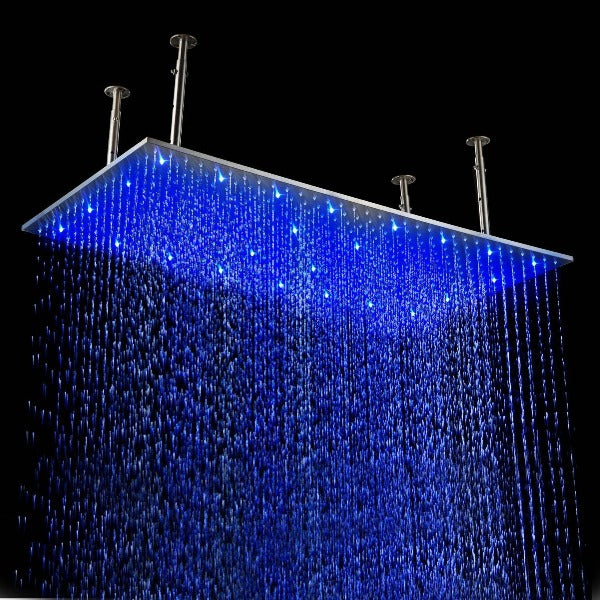 Cascada Showers 20"x40" Ceiling Mount Rainfall LED Shower Head, include Shower Arm - Product Image 11