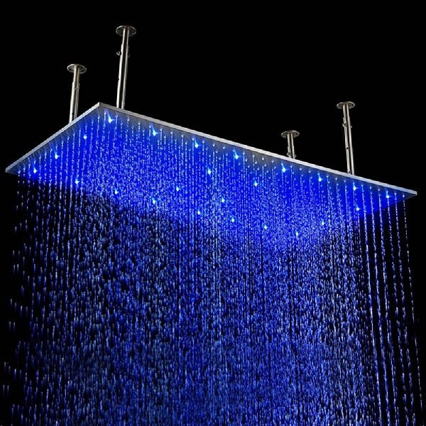 Cascada Showers 20"x40" Ceiling Mount Rainfall LED Shower Head, include Shower Arm - Product Image 17
