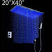 Cascada Showers 20"x40" LED Rainfall Shower Head Set Double-Function Valve - Main Product Image