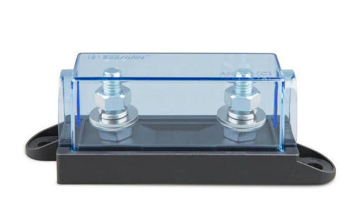 Victron Fuse holder for MEGA-fuse - Victron Fuse holder for MEGA-fuse showing transparent blue cover over bolts