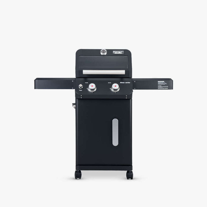 Monument Grills Mesa 220 | Black Foldable Propane Gas Grill 2 Burner Grill
