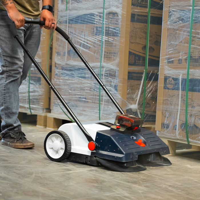 Tomahawk Power 22" Battery Powered Push Sweeper With Double Brush System 18V Lithium-Ion - Detail View 2
