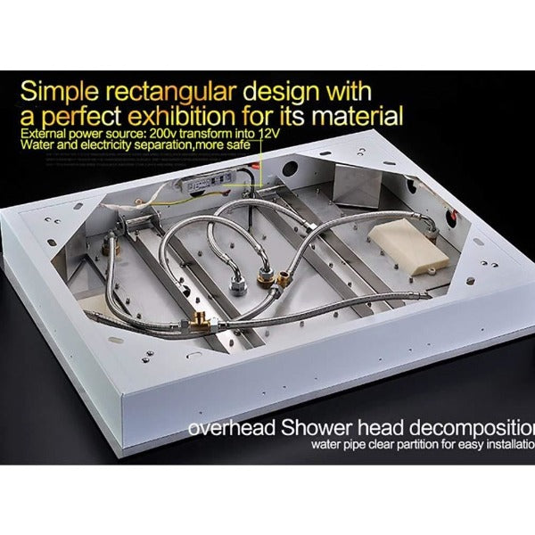 Cascada Showers 23"x31" Luxurious Classic Design Recessed Waterfall & LED Rain Shower System – 6 mode - Product Image 9