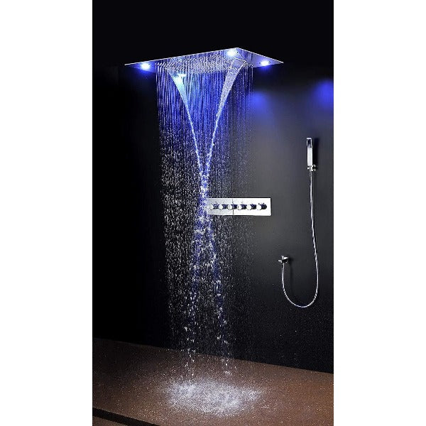 Cascada Showers 23"x31" Luxurious Classic Design Recessed Waterfall & LED Rain Shower System – 6 mode - Product Image 8