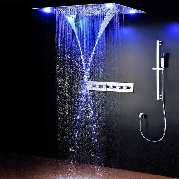 Cascada Showers 23" x 31" Recessed LED Shower System with 5 Functions and Shower Sliding Bar - Main Product Image