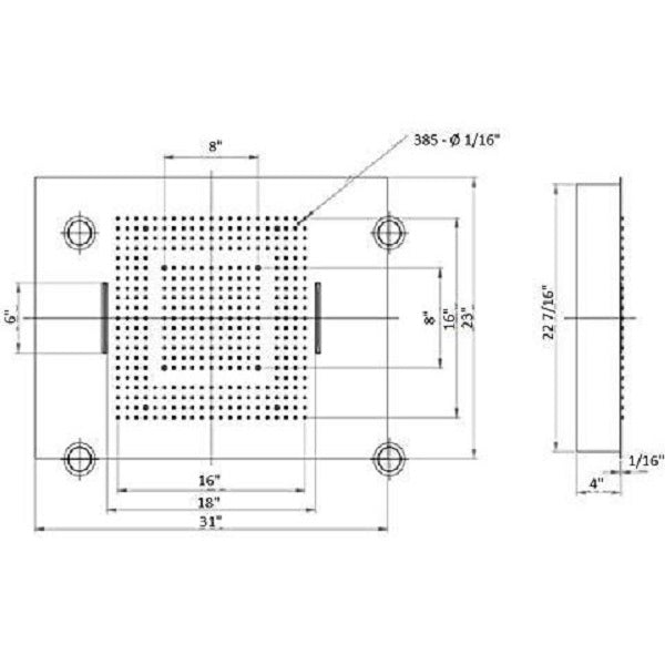 Cascada Showers 23" x 31" Recessed LED Shower System with 5 Functions and Shower Sliding Bar - Product Image 6