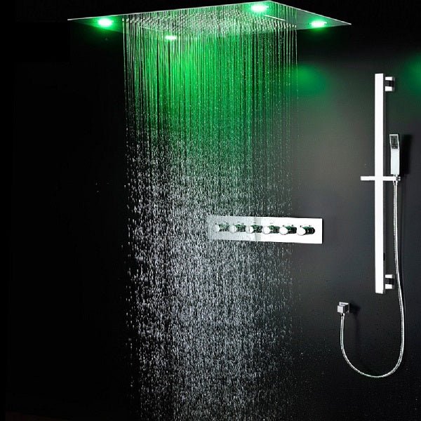 Cascada Showers 23" x 31" Recessed LED Shower System with 5 Functions and Shower Sliding Bar - Product Image 9