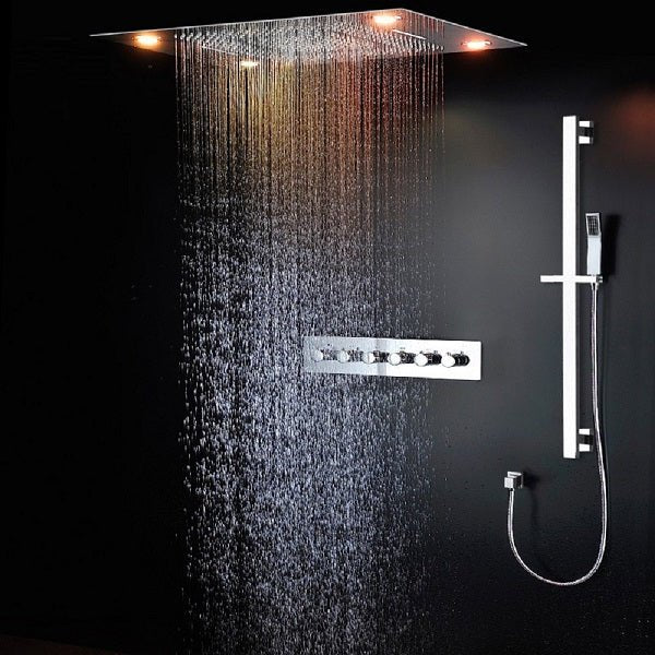 Cascada Showers 23" x 31" Recessed LED Shower System with 5 Functions and Shower Sliding Bar - Product Image 10