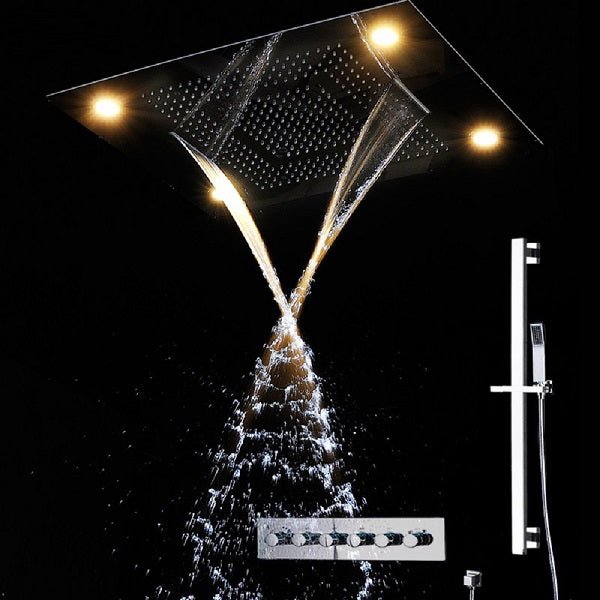 Cascada Showers 23" x 31" Recessed LED Shower System with 5 Functions and Shower Sliding Bar - Product Image 8