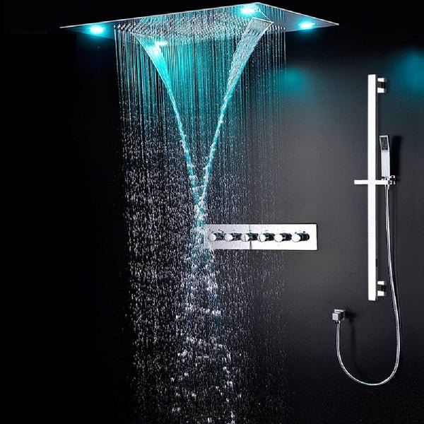 Cascada Showers 23" x 31" Recessed LED Shower System with 5 Functions and Shower Sliding Bar - Product Image 7