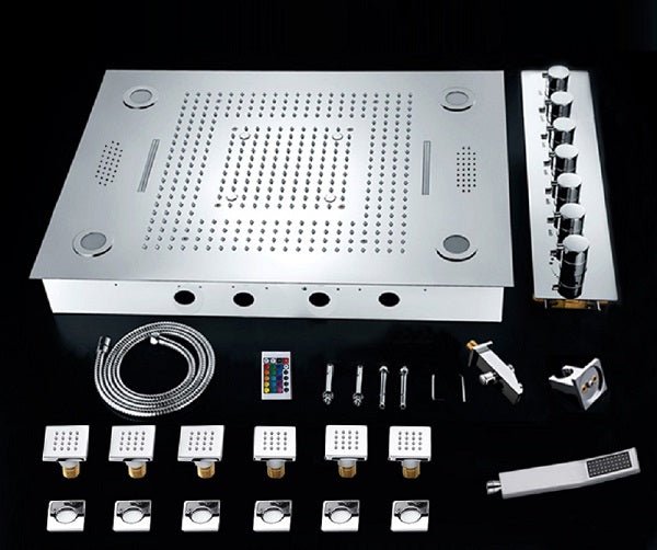 Cascada Showers 23"x31" Luxurious Classic Design recessed LED shower system built in Bluetooth speaker - Detail View 3