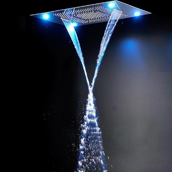 Cascada Showers 23"x31" Luxurious Classic Design recessed LED shower system built in Bluetooth speaker - Product Image 6