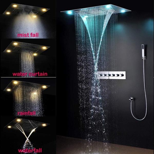 Cascada Showers 23"x31" Luxurious Classic Design recessed LED shower system built in Bluetooth speaker - Product Image 7