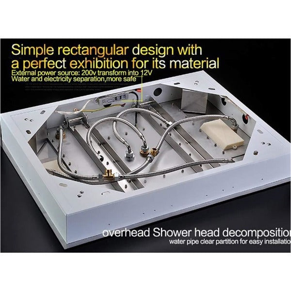 Cascada Showers 23"x31" Luxurious Classic Design recessed LED shower system built in Bluetooth speaker - Product Image 24
