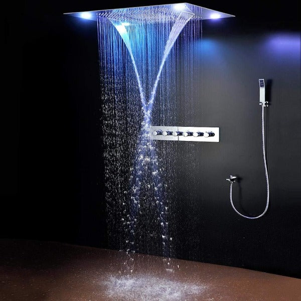 Cascada Showers 23"x31" Luxurious Classic Design recessed LED shower system built in Bluetooth speaker - Product Image 12
