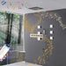 Cascada Showers 23"x31" Luxurious Classic Design recessed LED shower system built in Bluetooth speaker - Alternate View
