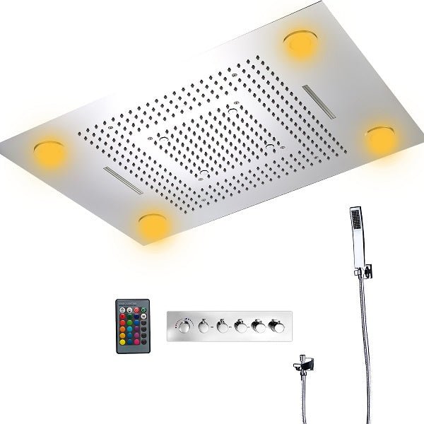 Cascada Showers 23"x31" Luxurious Classic Design Recessed LED Waterfall & Rain Shower System – 6 mode - Product Image 8