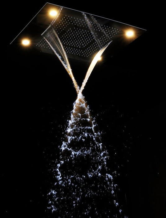 Cascada Showers 23"x31" Luxurious Classic Design Recessed LED Waterfall & Rain Shower System – 6 mode - Product Image 12