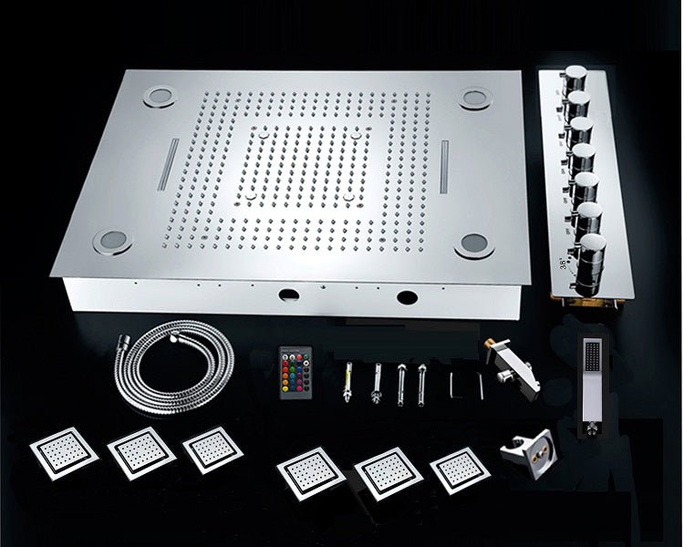 Cascada Showers 23"x31" Luxury LED Shower System – Rainfall, Waterfall, Curtain & Massage - Product Image 13