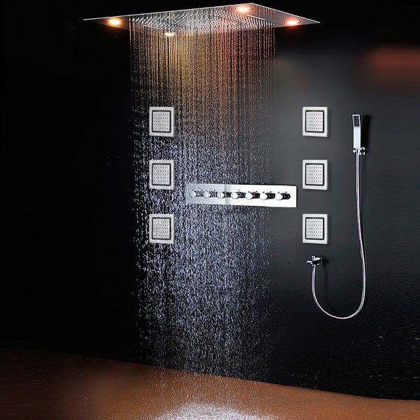 Cascada Showers 23"x31" Luxury LED Shower System – Rainfall, Waterfall, Curtain & Massage - Product Image 7