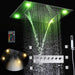 Cascada Showers 23"x31" Luxurious Classic Design recessed waterfall & rainfall LED shower system – 7 mode - Alternate View