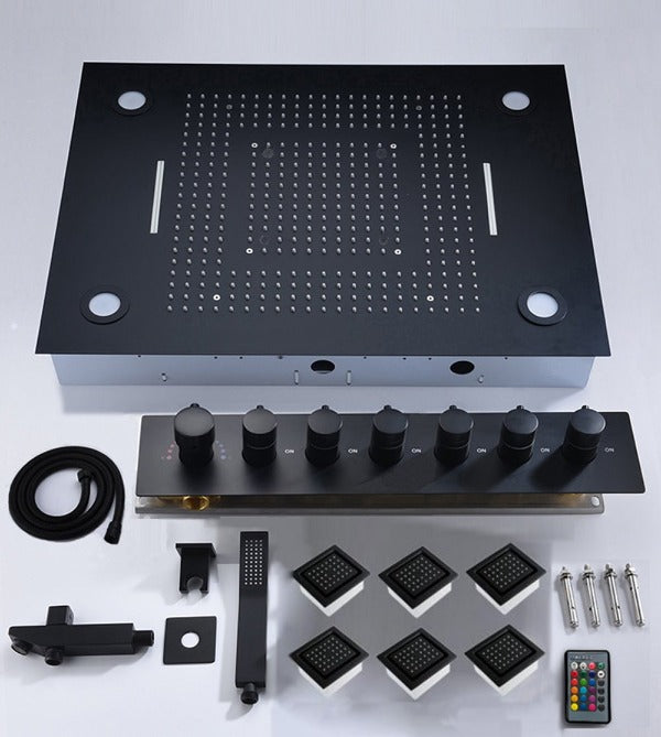 Cascada Showers 23"x31" Luxury LED Shower System – Rainfall, Waterfall, Curtain & Massage - Product Image 24