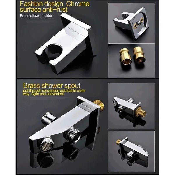 Cascada Showers 23"x31" Luxurious Classic Design recessed waterfall & rainfall LED shower system – 7 mode - Product Image 10