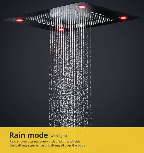 Cascada Showers 23"x31" Luxurious Classic Design waterfall & rainfall LED shower system – 6 mode - Detail View 2