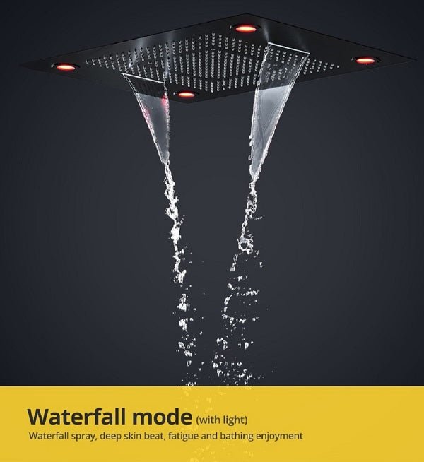 Cascada Showers 23"x31" Luxurious Classic Design waterfall & rainfall LED shower system – 6 mode - Detail View 3