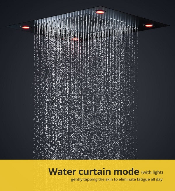 Cascada Showers 23"x31" Luxurious Classic Design waterfall & rainfall LED shower system – 6 mode - Alternate View