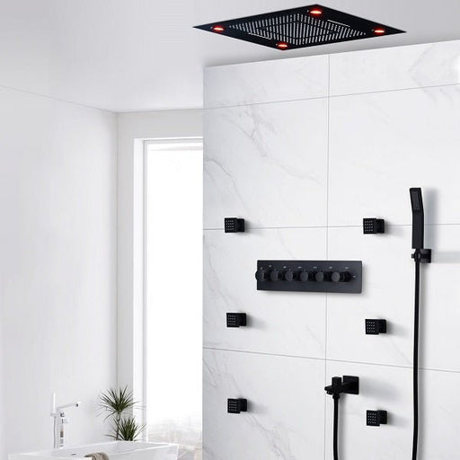 Cascada Showers 23"x31" Luxurious Classic Design waterfall & rainfall LED shower system – 6 mode - Main Product Image
