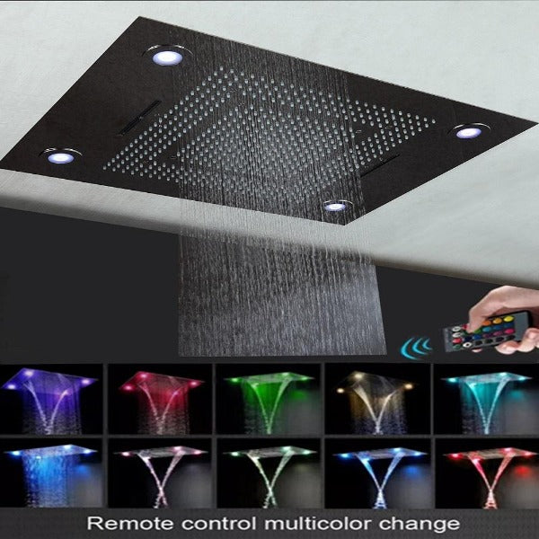 Cascada Showers 23"x31" Luxurious recessed rain & waterfall LED shower system – 5 mode - Alternate View