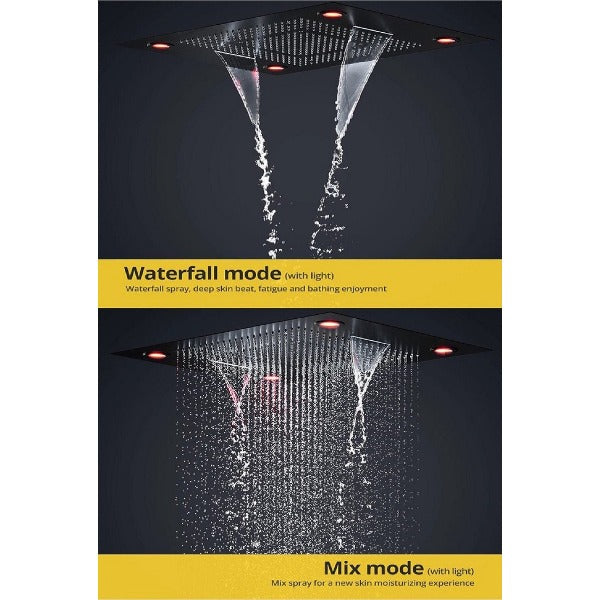 Cascada Showers 23"x31" Luxurious recessed rain & waterfall LED shower system – 5 mode - Product Image 15