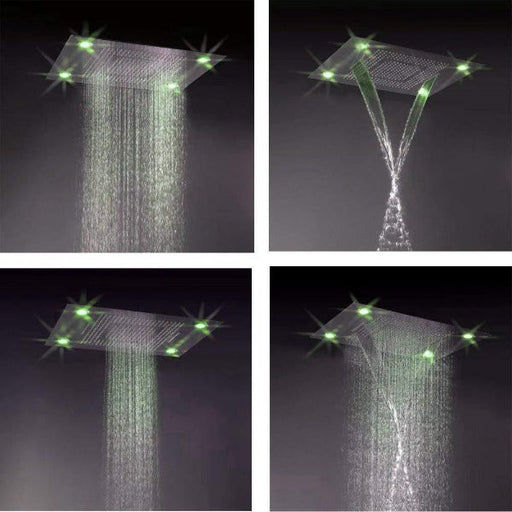 Cascada Showers 23"x31" Luxurious recessed rain & waterfall LED shower set – 4 mode - Alternate View