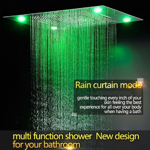 Cascada Showers 23"x31" Luxury LED Shower Head with Bluetooth Speakers - Side View